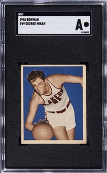 1948 Bowman #69 George Mikan Rookie Card – SGC Authentic